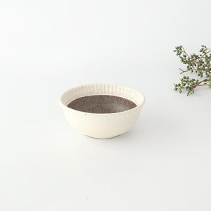 Tohzan-Gama Rimmed Small Bowl White and Brown | Kobachi Mino Ware