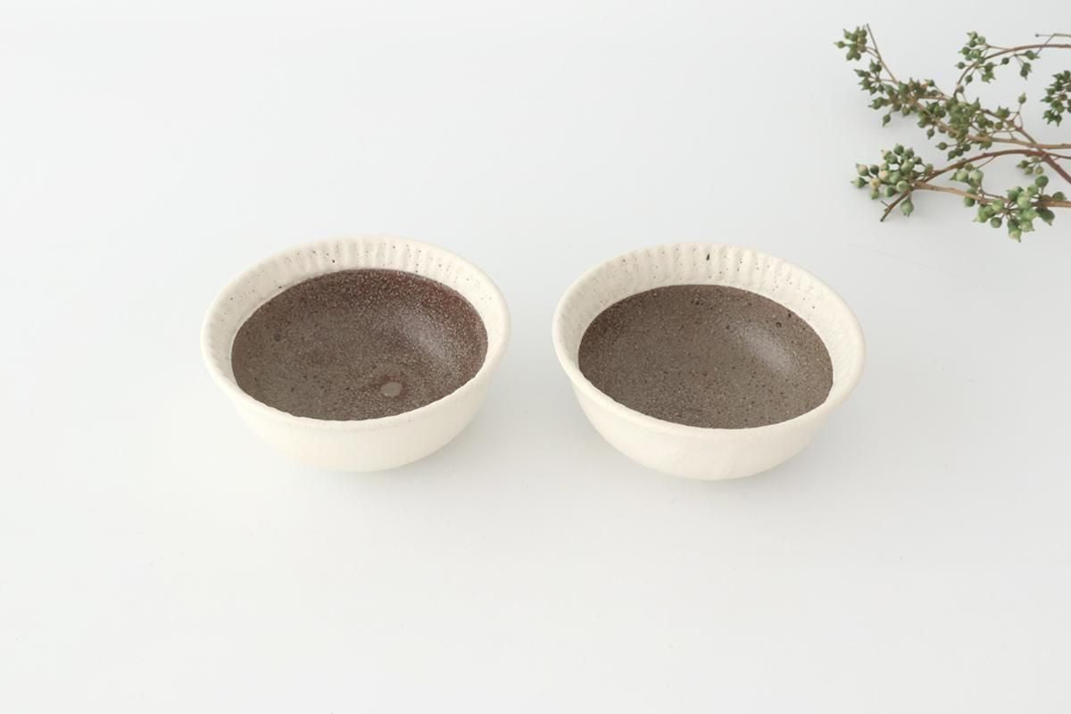 Tohzan-Gama Rimmed Small Bowl White and Brown | Kobachi Mino Ware
