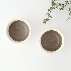 Tohzan-Gama Rimmed Small Bowl White and Brown | Kobachi Mino Ware