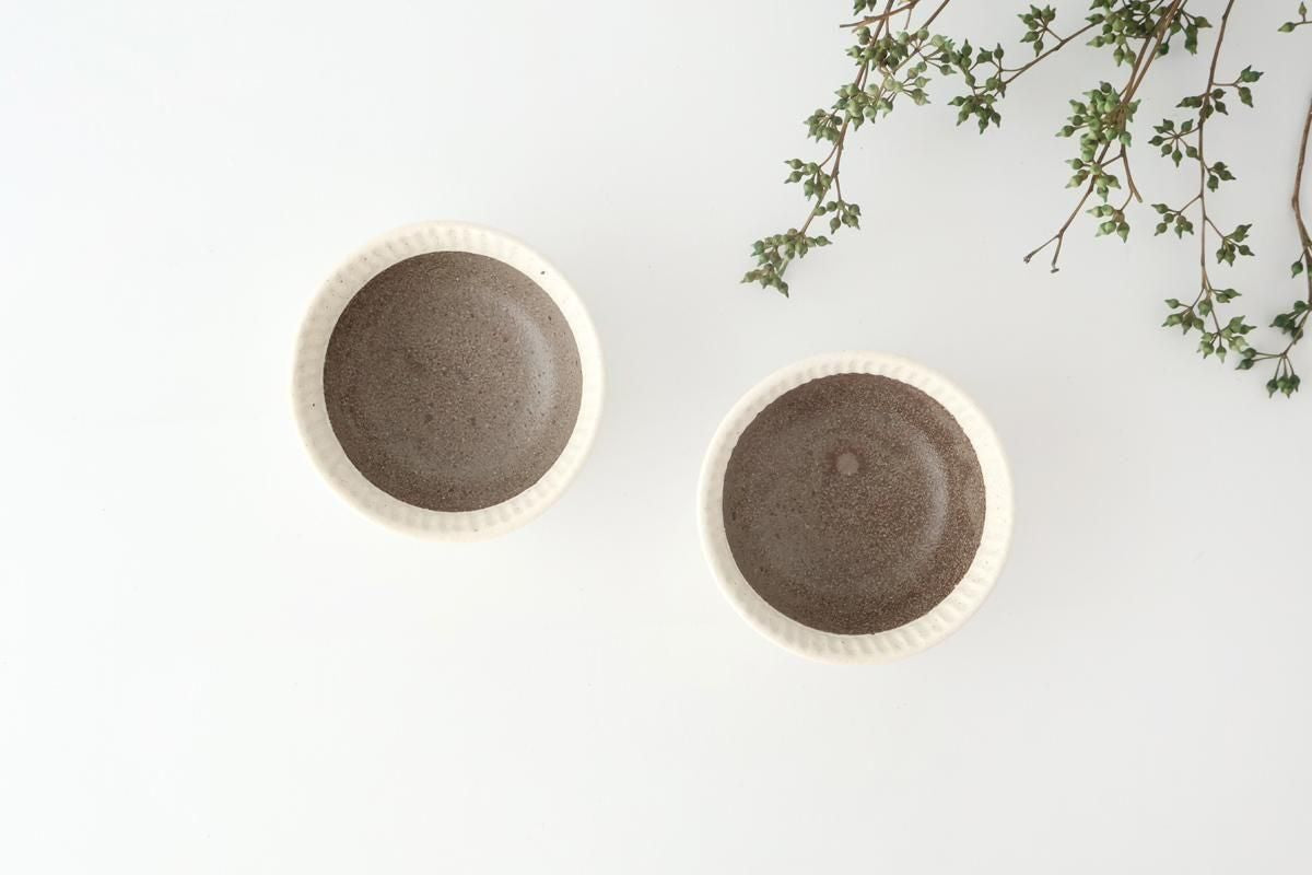Tohzan-Gama Rimmed Small Bowl White and Brown | Kobachi Mino Ware