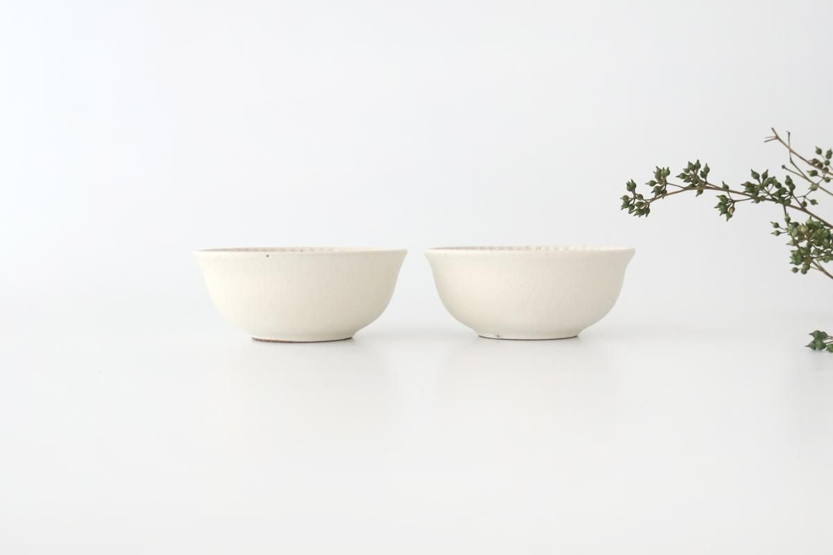 Tohzan-Gama Rimmed Small Bowl White and Brown | Kobachi Mino Ware
