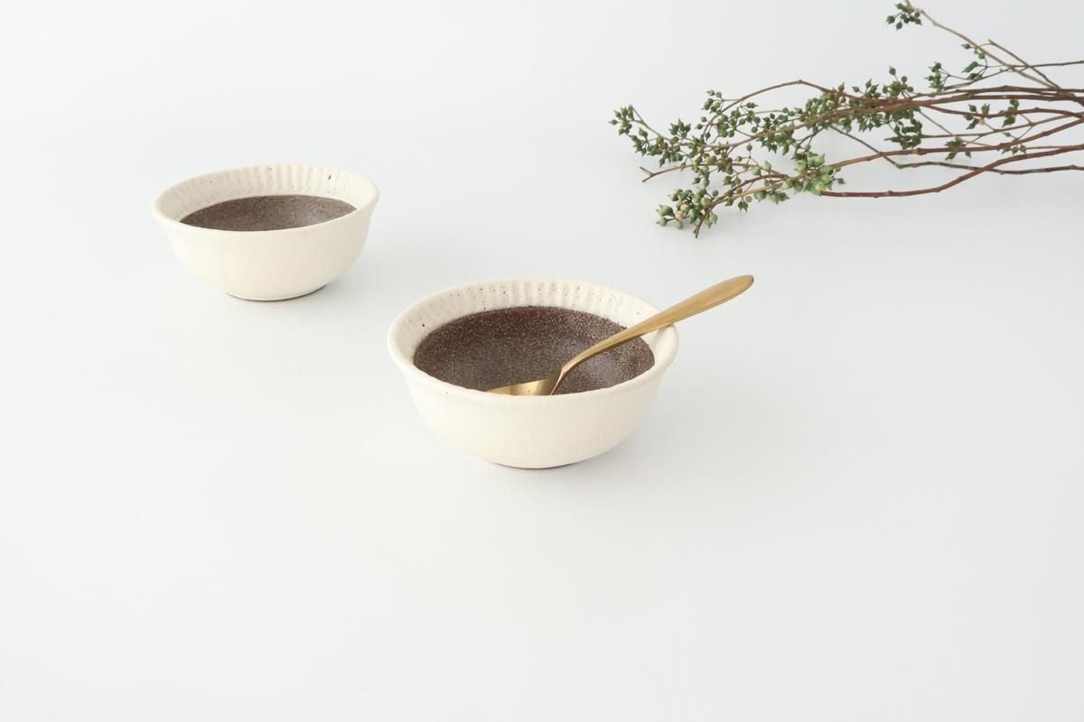 Tohzan-Gama Rimmed Small Bowl White and Brown | Kobachi Mino Ware