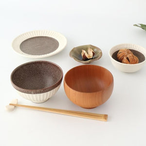 Tohzan-Gama Rimmed Small Bowl White and Brown | Kobachi Mino Ware