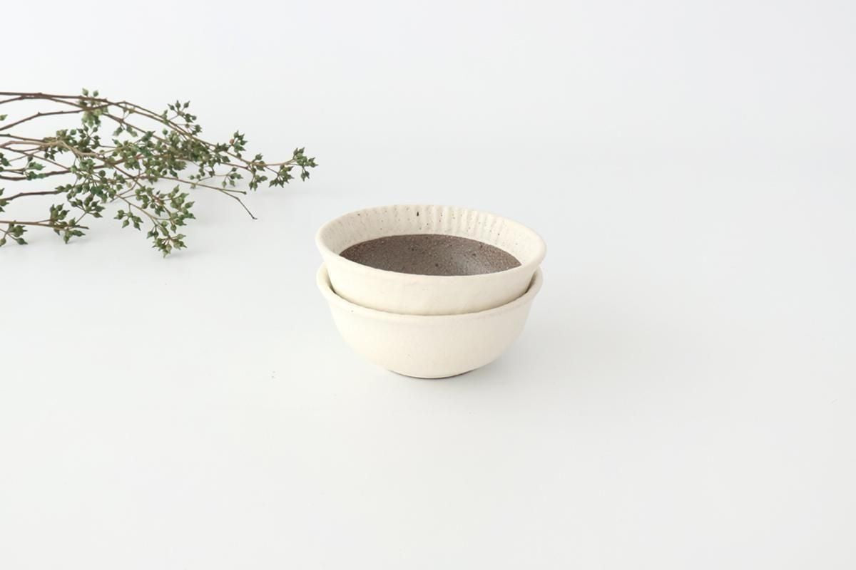 Tohzan-Gama Rimmed Small Bowl White and Brown | Kobachi Mino Ware
