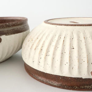 Tohzan-Gama Soup Bowl White and Brown | Mino Ware