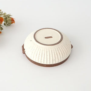 Tohzan-Gama Soup Bowl White and Brown | Mino Ware