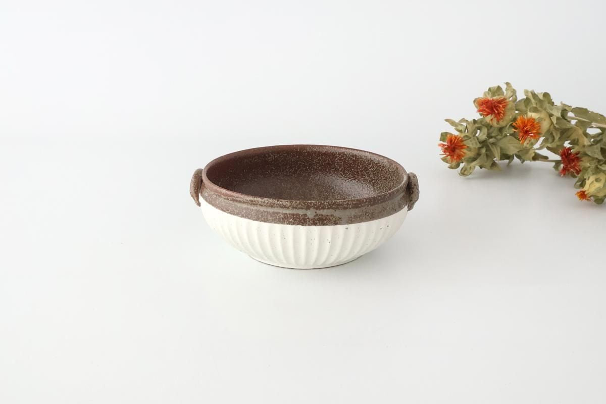 Tohzan-Gama Soup Bowl White and Brown | Mino Ware
