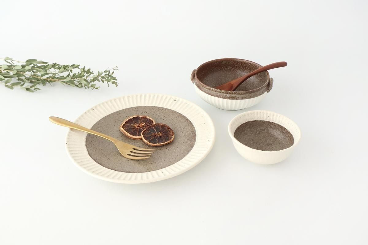 Tohzan-Gama Soup Bowl White and Brown | Mino Ware