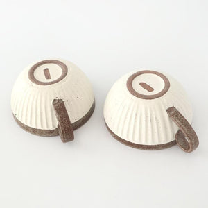 Tohzan-Gama Soup Cup White and Brown | Mino Ware