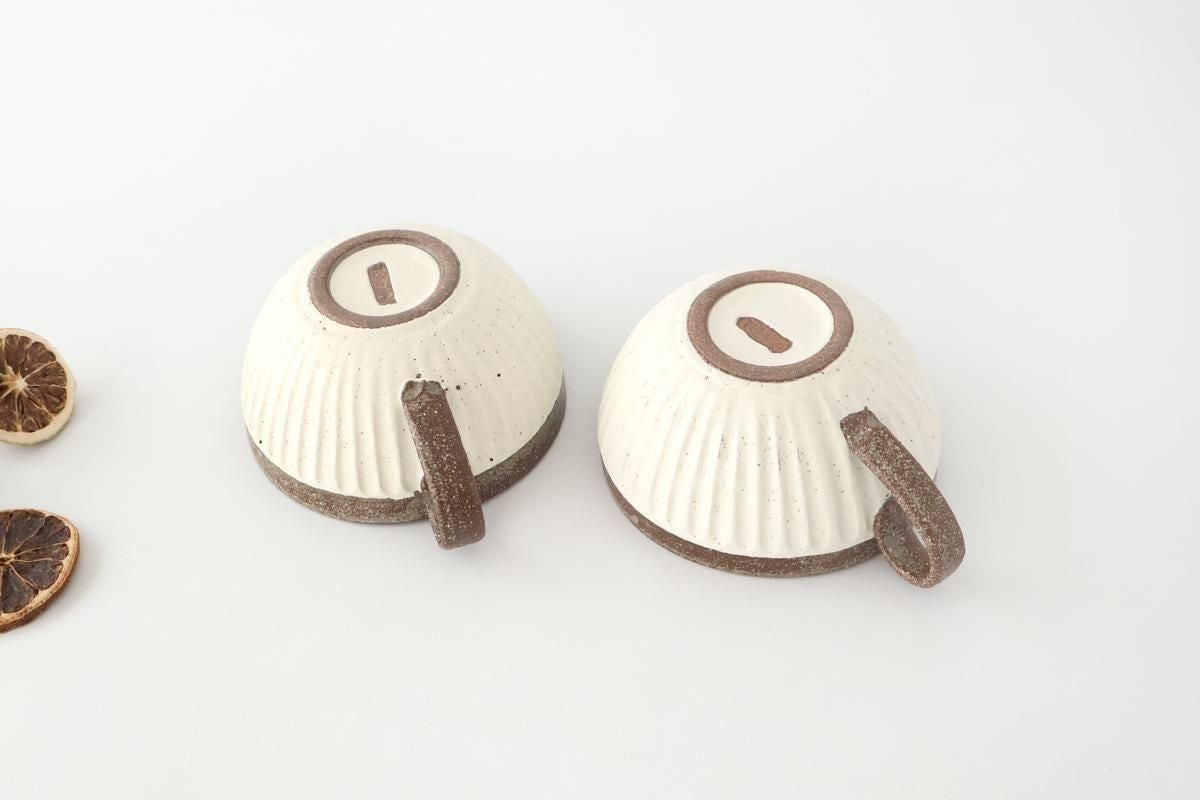 Tohzan-Gama Soup Cup White and Brown | Mino Ware