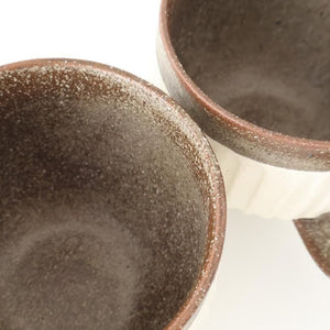 Tohzan-Gama Round Mug Cup White and Brown | Mino Ware