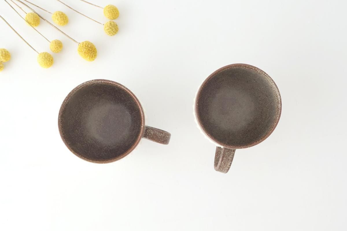 Tohzan-Gama Round Mug Cup White and Brown | Mino Ware