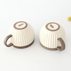 Tohzan-Gama Round Mug Cup White and Brown | Mino Ware