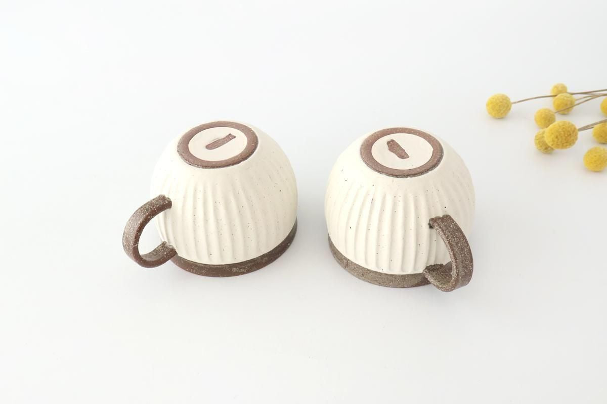 Tohzan-Gama Round Mug Cup White and Brown | Mino Ware