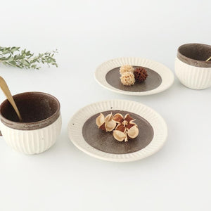 Tohzan-Gama Round Mug Cup White and Brown | Mino Ware