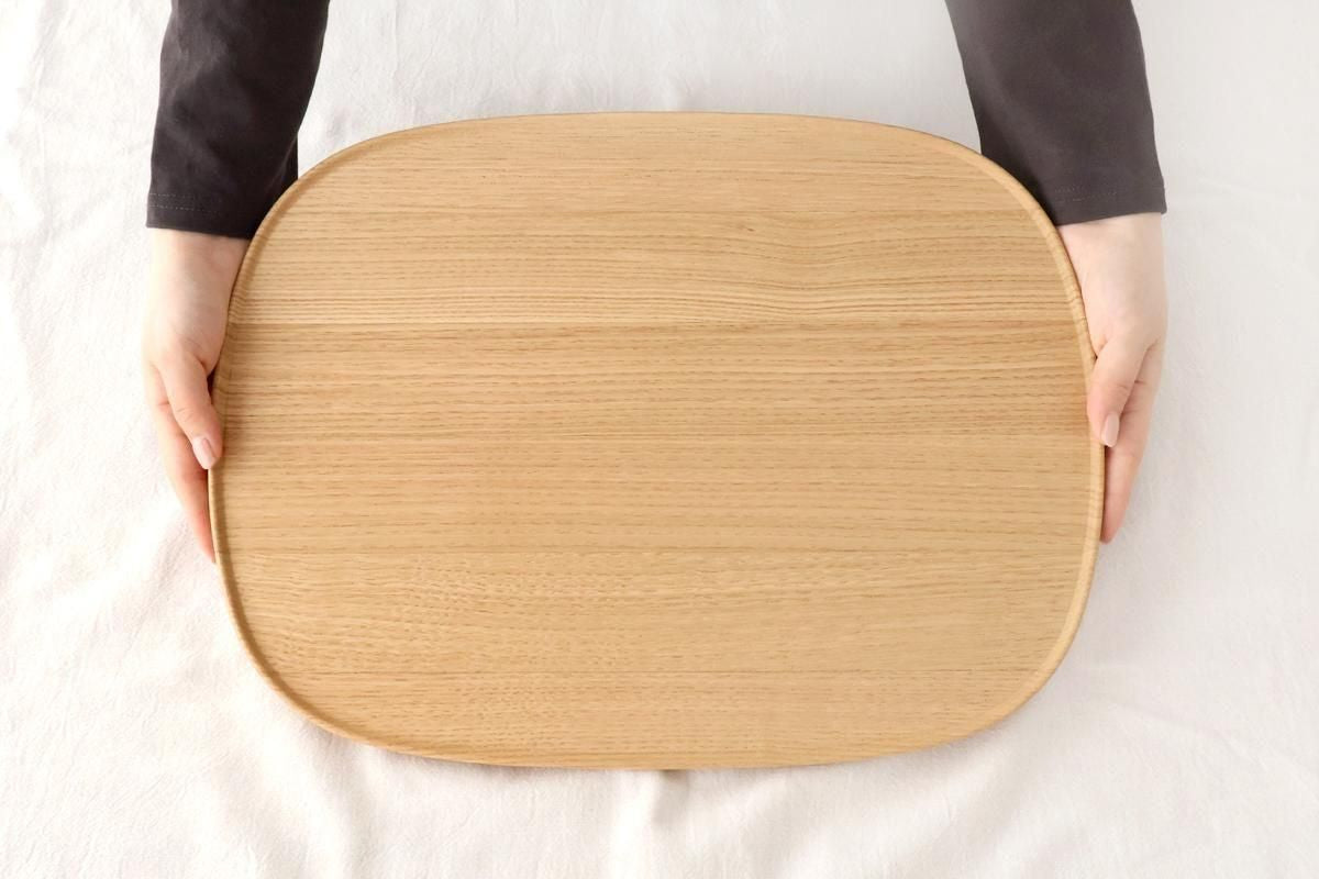 Aizawa Wood Crafts KITO Fukura Tray Chestnut