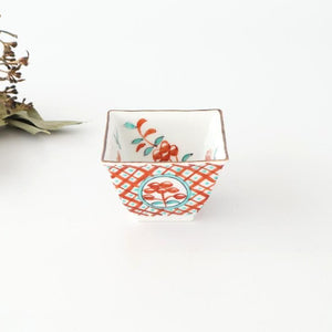 Small Square Bowl Red Lattice Pattern | Kobachi Arita Ware