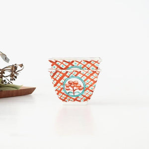 Small Square Bowl Red Lattice Pattern | Kobachi Arita Ware