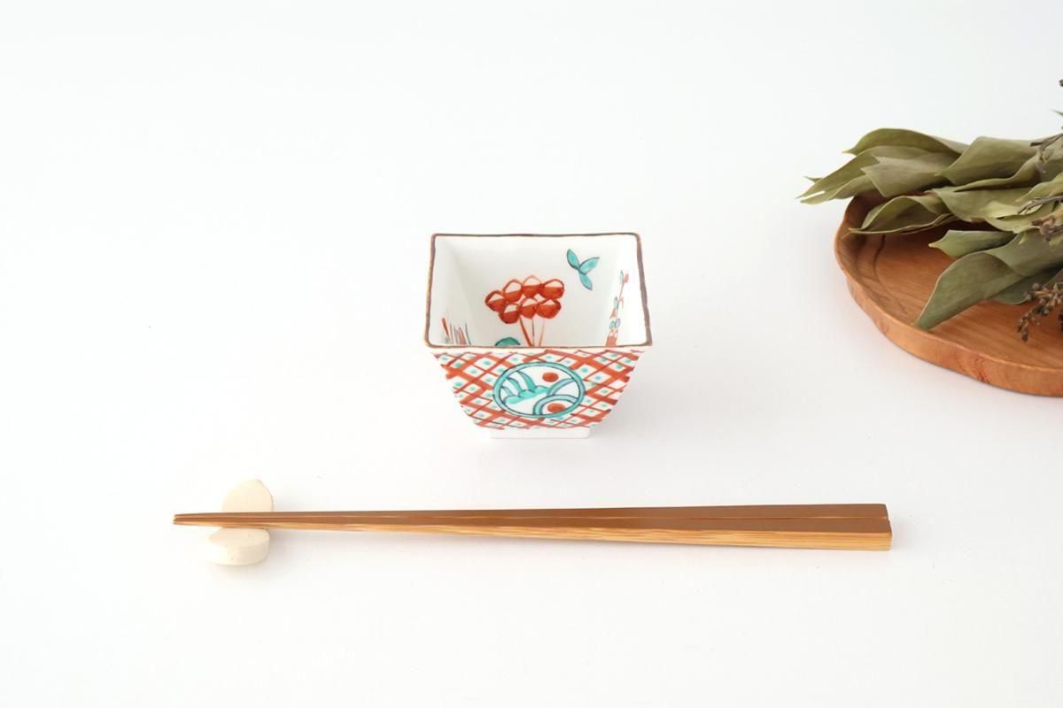 Small Square Bowl Red Lattice Pattern | Kobachi Arita Ware