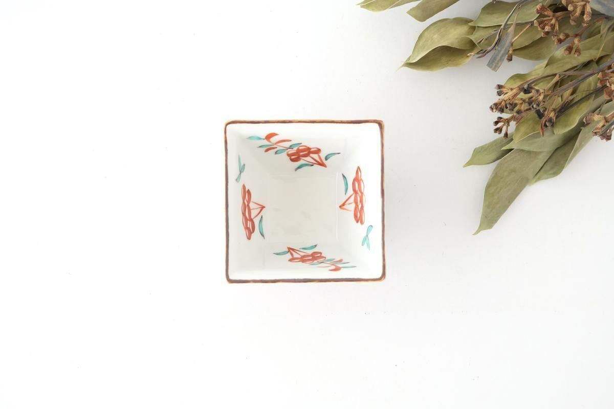 Small Square Bowl Red Lattice Pattern | Kobachi Arita Ware