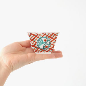 Small Square Bowl Red Lattice Pattern | Kobachi Arita Ware