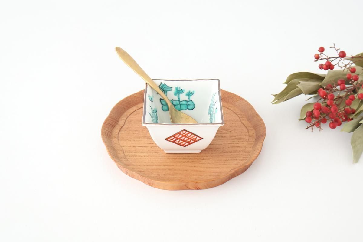 Small Square Bowl Green Landscape Pattern  | Kobachi Arita Ware