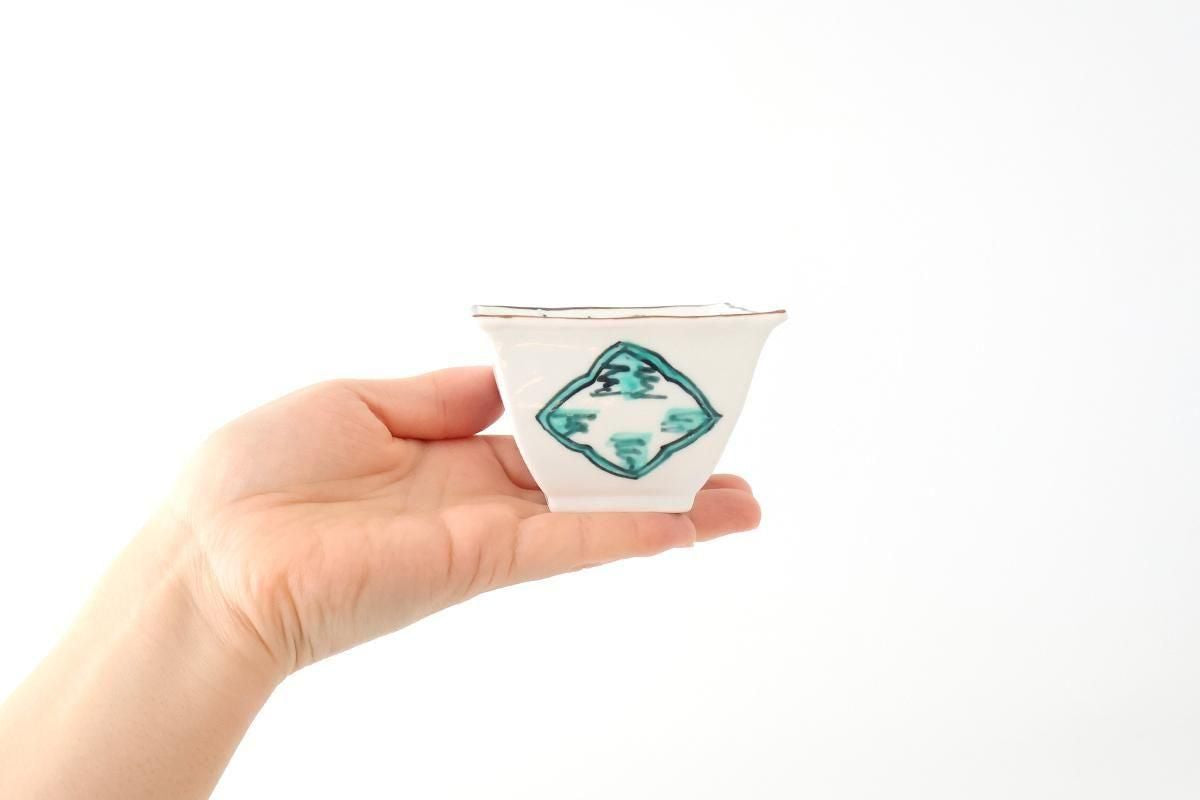 Small Square Bowl Green Landscape Pattern  | Kobachi Arita Ware