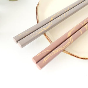 [Pair Set] TSUGI Chopsticks Gray/Pink 23.0cm /9.05in Paulownia Wood Box