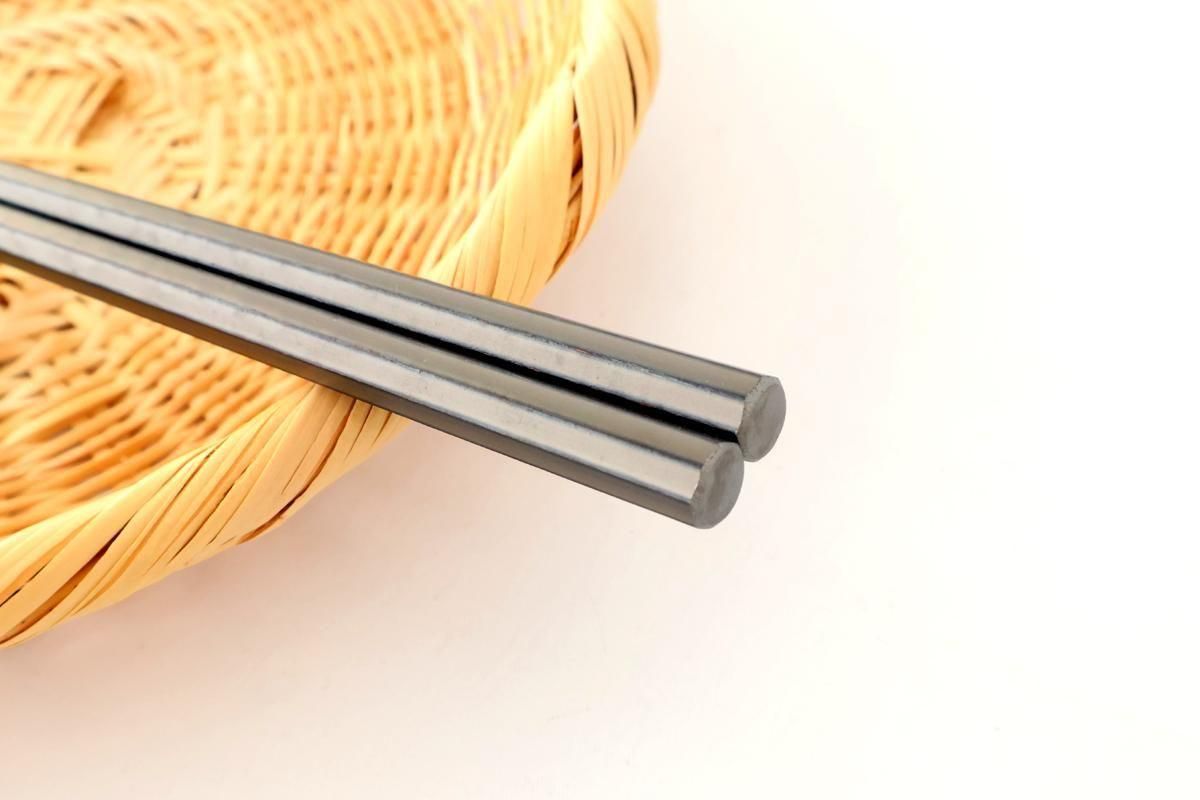 KORINDO Octagonal Chopsticks Silver/Black 23.5cm /9.25in