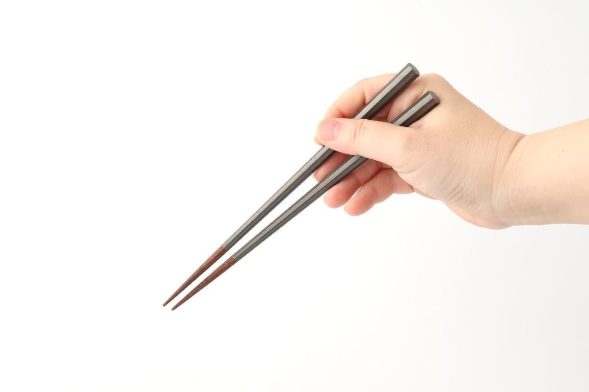 KORINDO Octagonal Chopsticks Silver/Black 23.5cm /9.25in