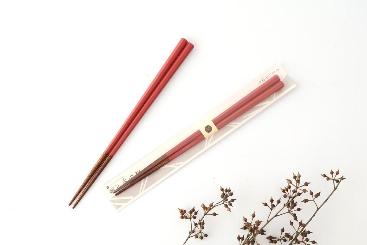 KORINDO Octagonal Chopsticks Peach/White 22cm /8.7in