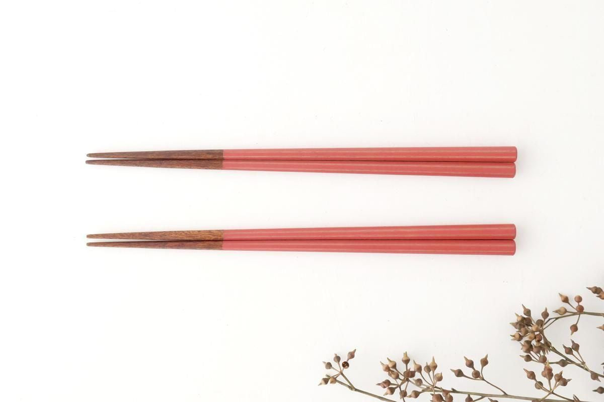 KORINDO Octagonal Chopsticks Peach/White 22cm /8.7in