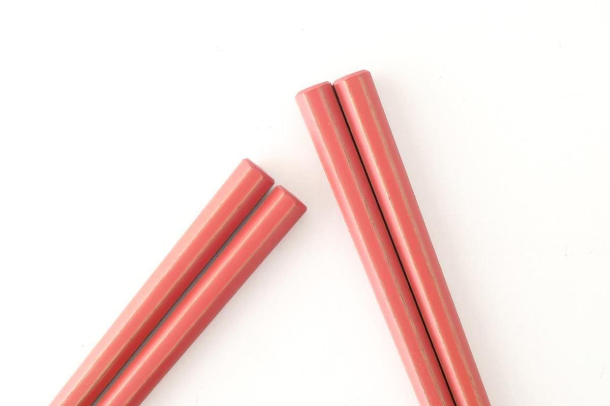 KORINDO Octagonal Chopsticks Peach/White 22cm /8.7in