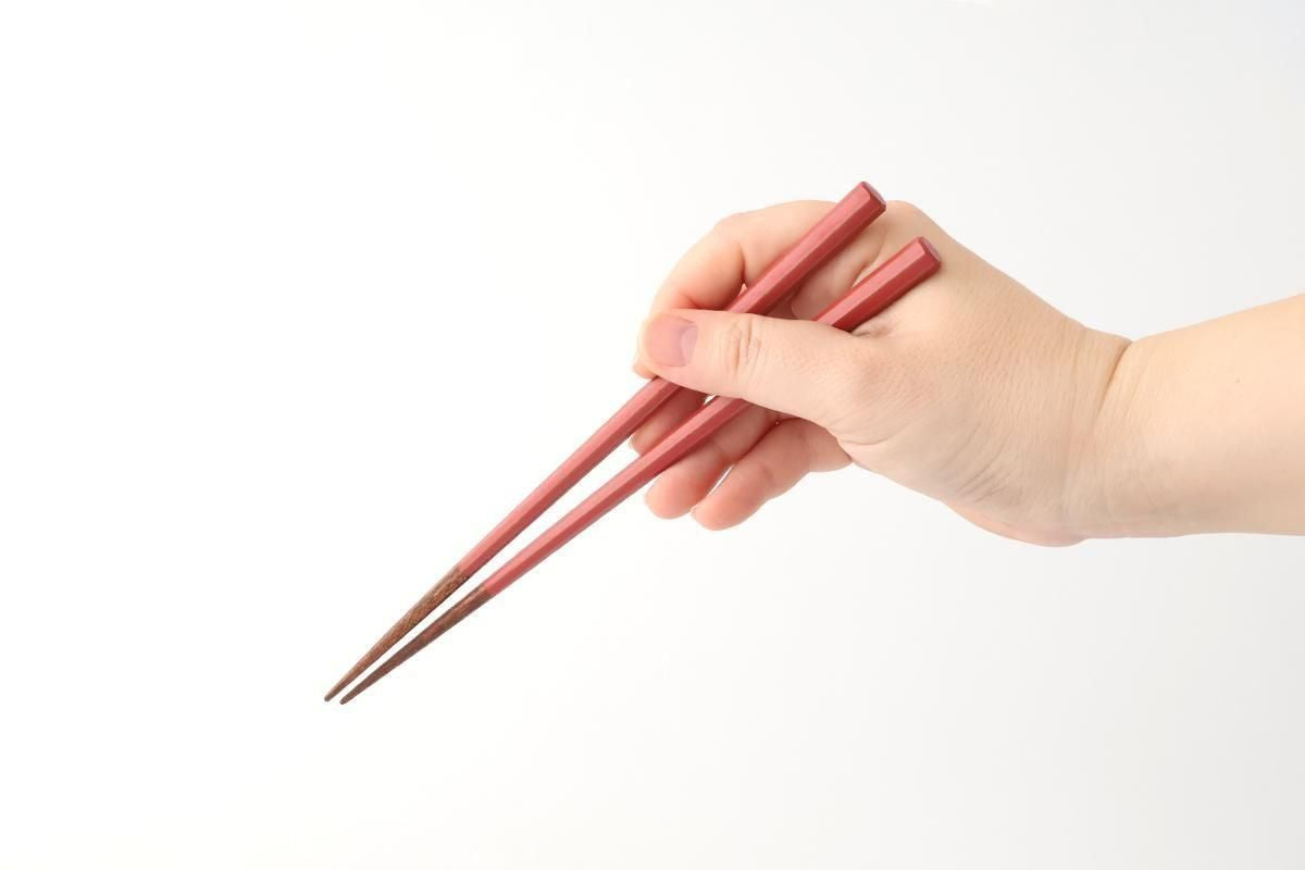 KORINDO Octagonal Chopsticks Peach/White 22cm /8.7in