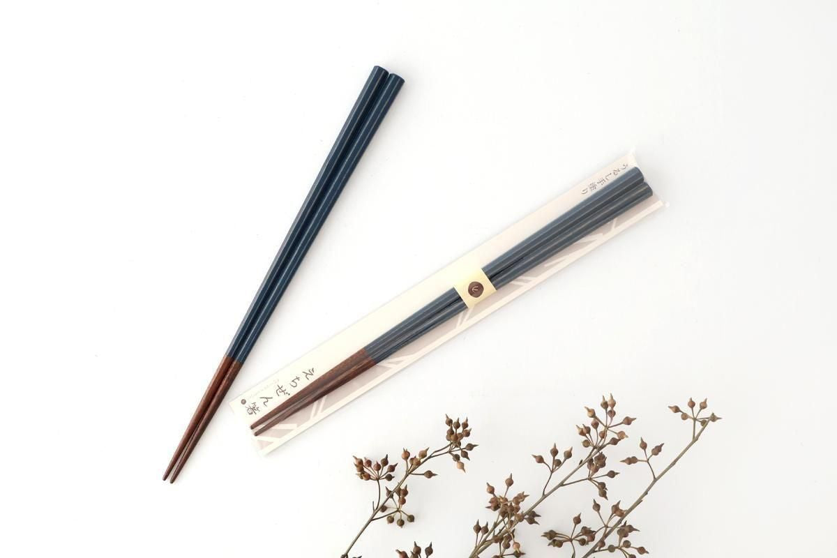 KORINDO Octagonal Chopsticks Navy/White 23.5cm /9.25in