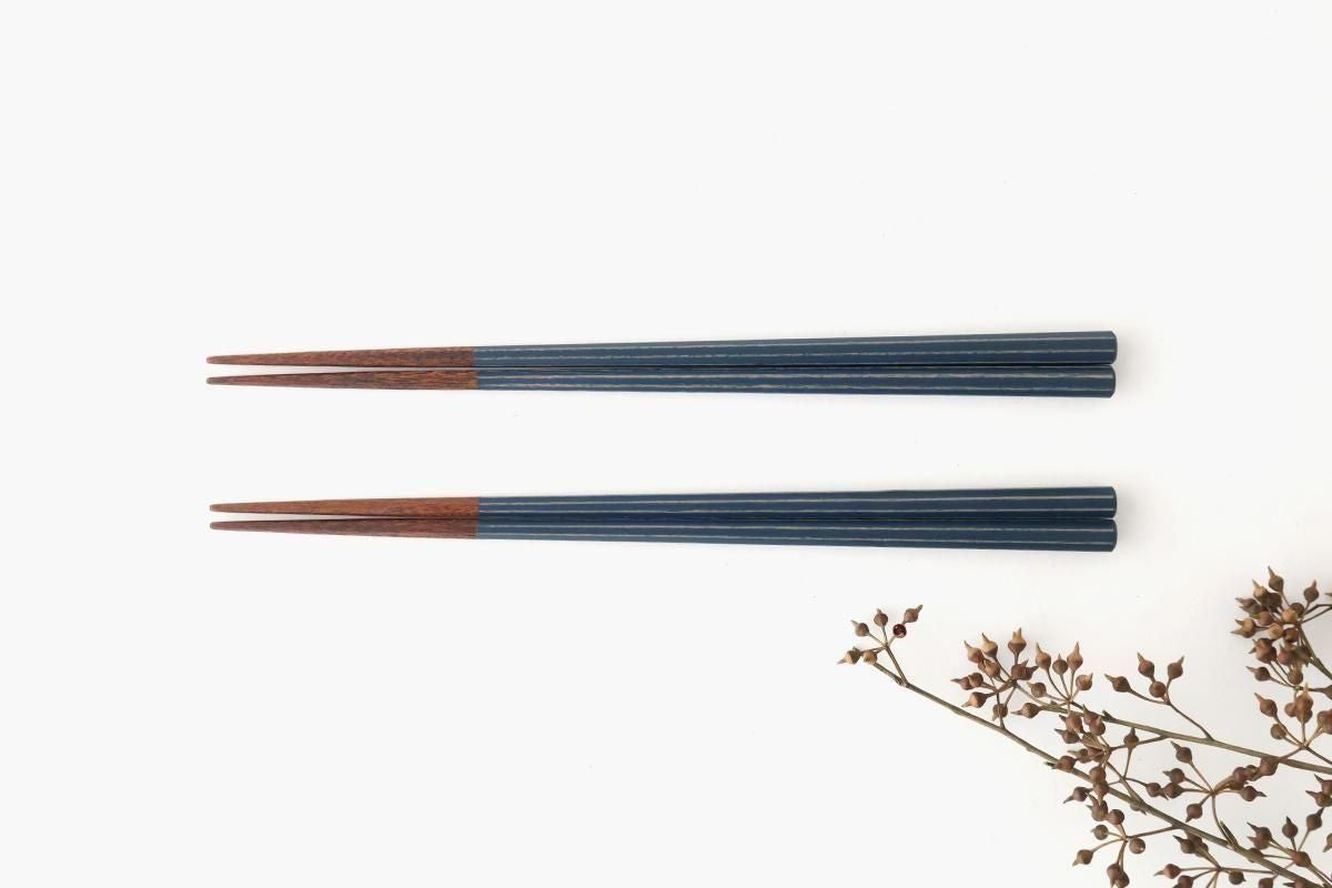 KORINDO Octagonal Chopsticks Navy/White 23.5cm /9.25in