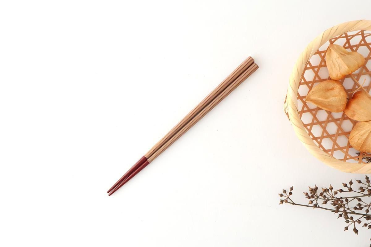 KORINDO Octagonal Chopsticks White/Vermilion 22cm /8.7in