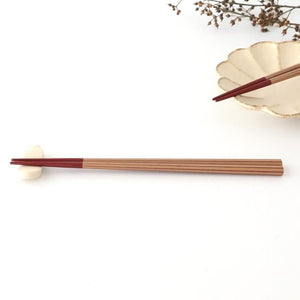 KORINDO Octagonal Chopsticks White/Vermilion 22cm /8.7in