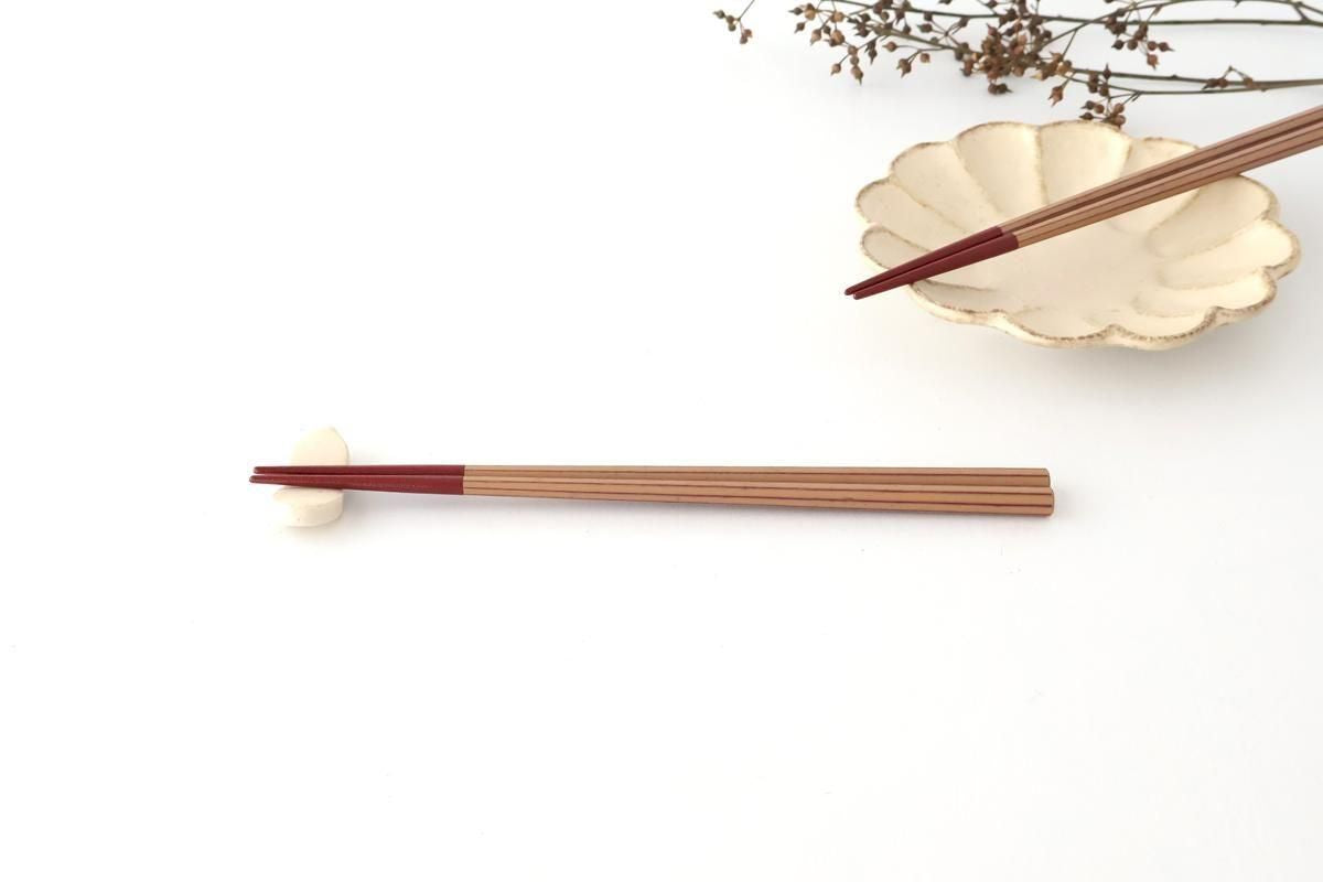 KORINDO Octagonal Chopsticks White/Vermilion 22cm /8.7in