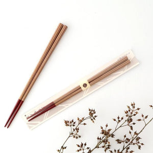 KORINDO Octagonal Chopsticks White/Vermilion 22cm /8.7in