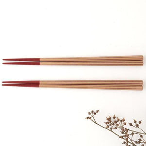 KORINDO Octagonal Chopsticks White/Vermilion 22cm /8.7in