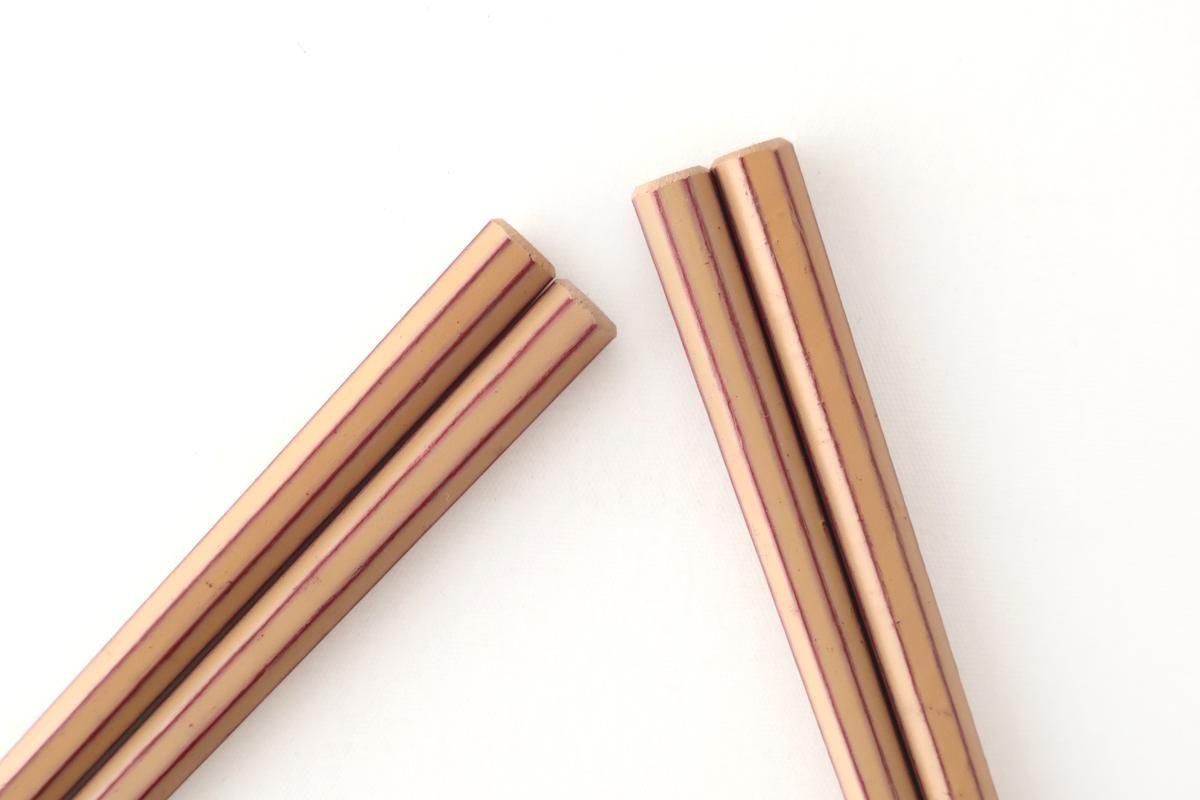 KORINDO Octagonal Chopsticks White/Vermilion 22cm /8.7in