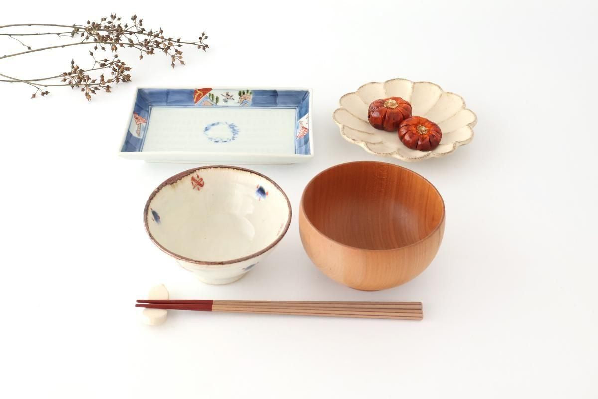 KORINDO Octagonal Chopsticks White/Vermilion 22cm /8.7in