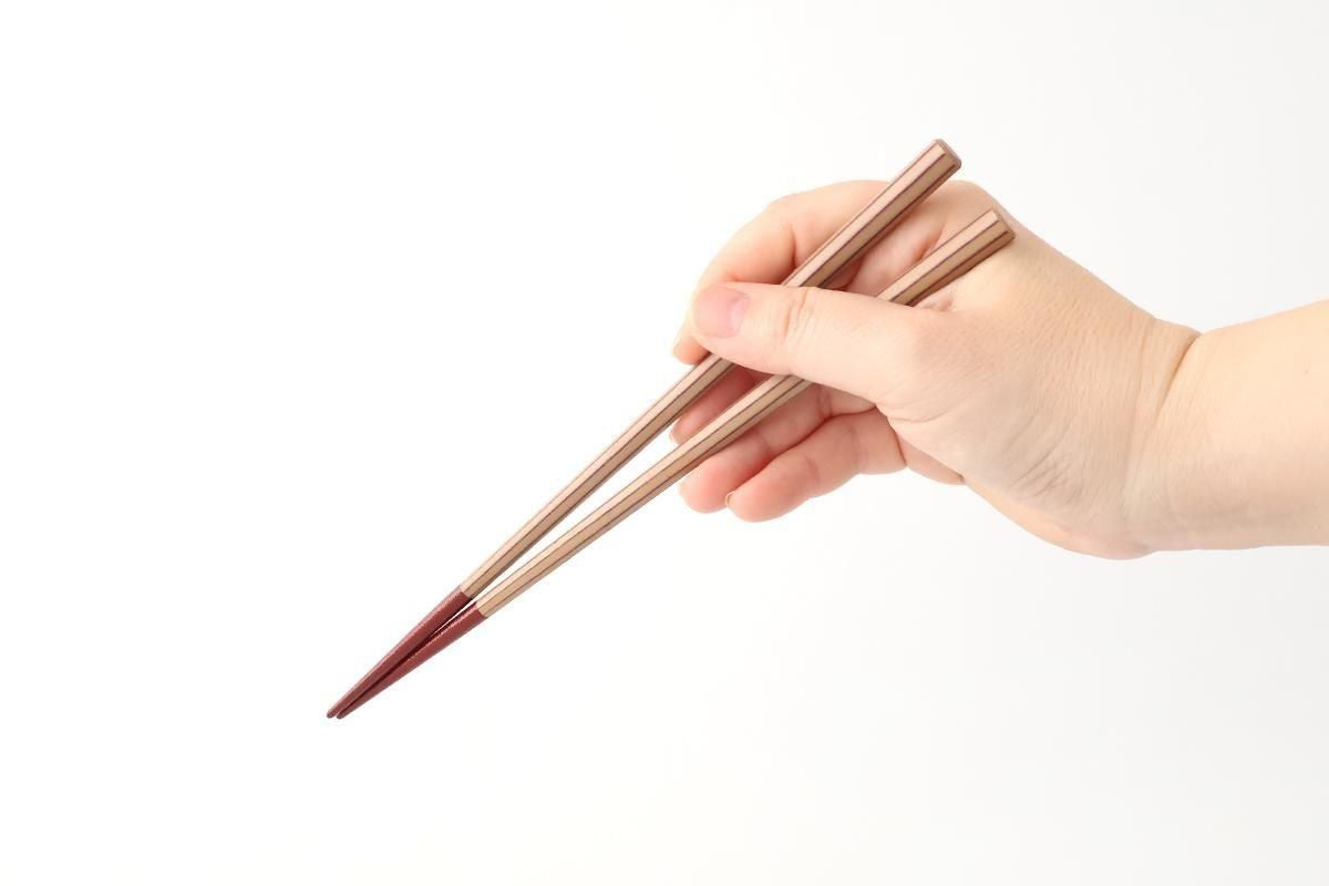 KORINDO Octagonal Chopsticks White/Vermilion 22cm /8.7in