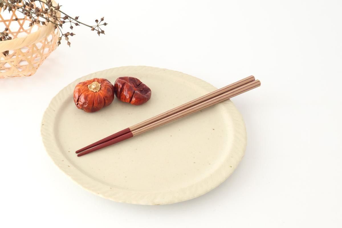 KORINDO Octagonal Chopsticks White/Vermilion 22cm /8.7in