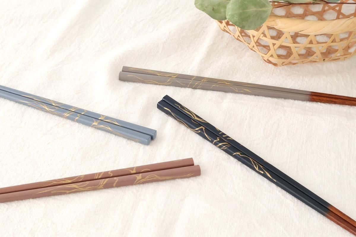 [Pair Set] TSUGI Chopsticks Navy/Pink 23.0cm /9.05 in Paulownia Wood Box