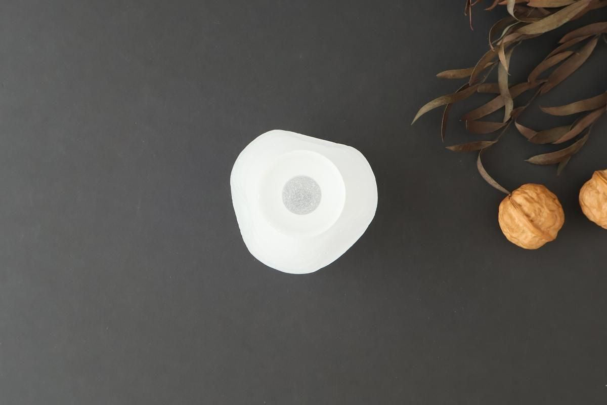 Hirota Glass Sake Bottle Tokkuri White