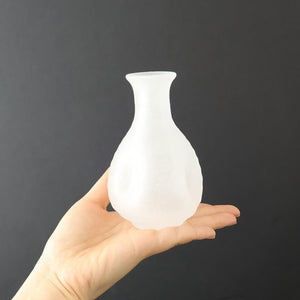 Hirota Glass Sake Bottle Tokkuri White