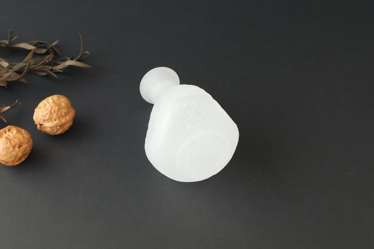 Hirota Glass Sake Bottle Tokkuri White