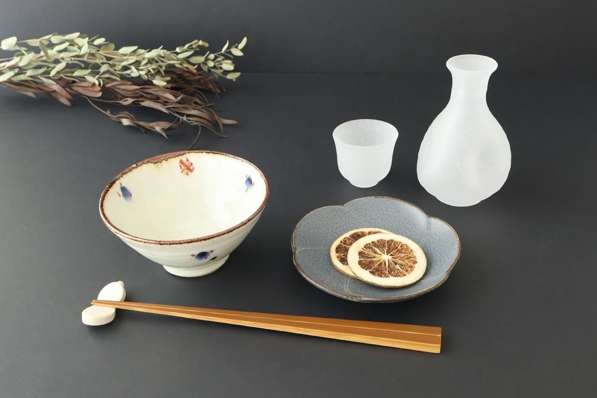 Hirota Glass Sake Bottle Tokkuri White